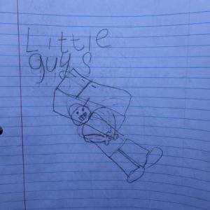 A child's drawing of the Little Guys logo