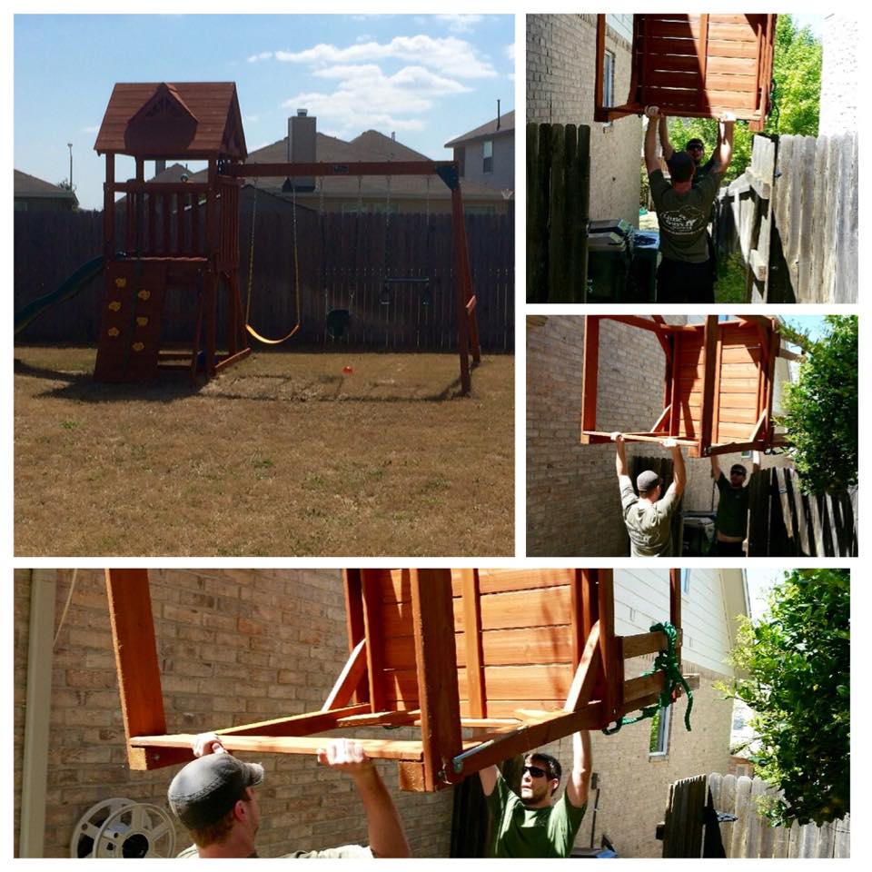 Little Guys move playground equipment in Austin