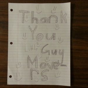 A note from a young fan