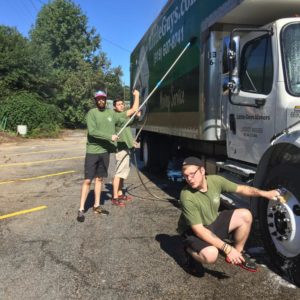 Raleigh Little Guys washing the trucks!