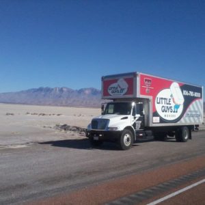 A Little Guys Movers truck in Lubbock