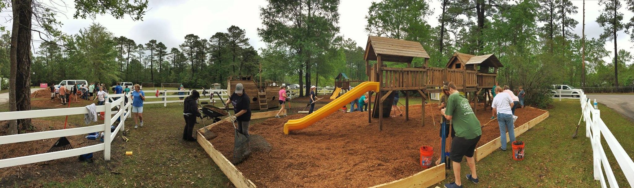 Volunteers from Little Guys and across the city take the opportunity to Work With Wilmington and revive a community playground.