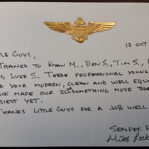 A nice handwritten note from a customer