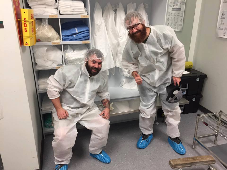 These Little Guys are ready to move some scientific lab equipment from a cleanroom.