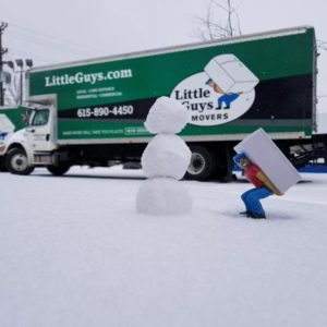 Mike the Mover and a tiny snowman with a Little Guys truck