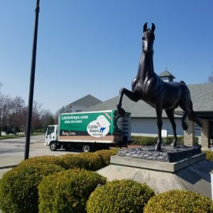 lexington moving truck outside horse museum