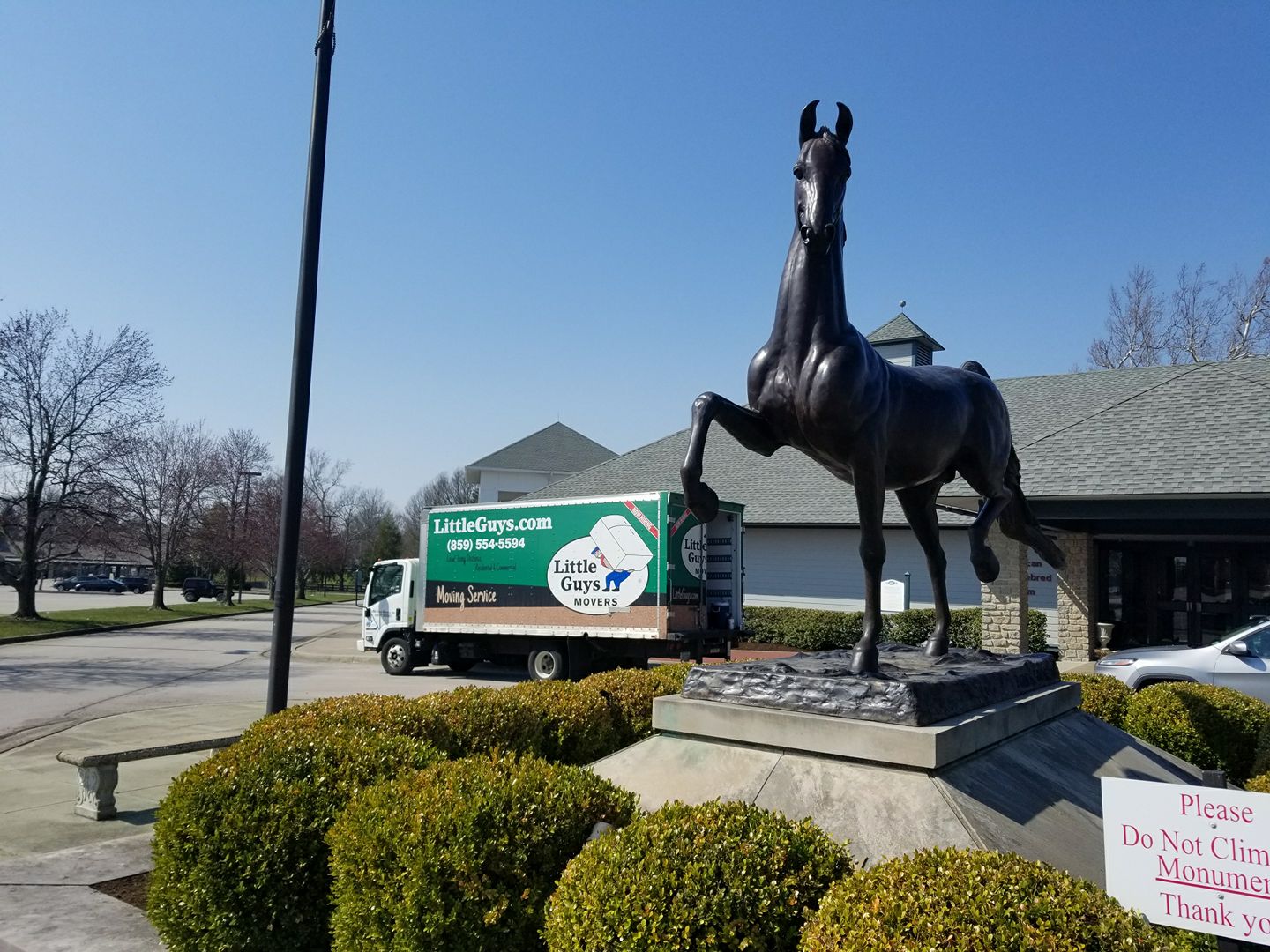 lexington moving truck outside horse museum