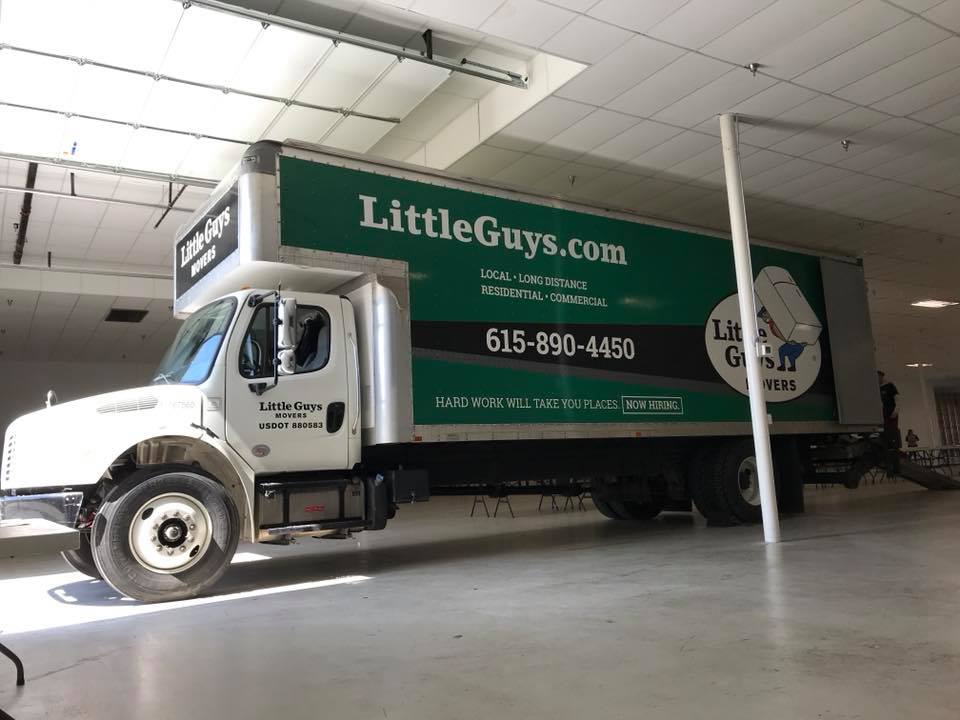murfreesboro little guys movers truck inside building
