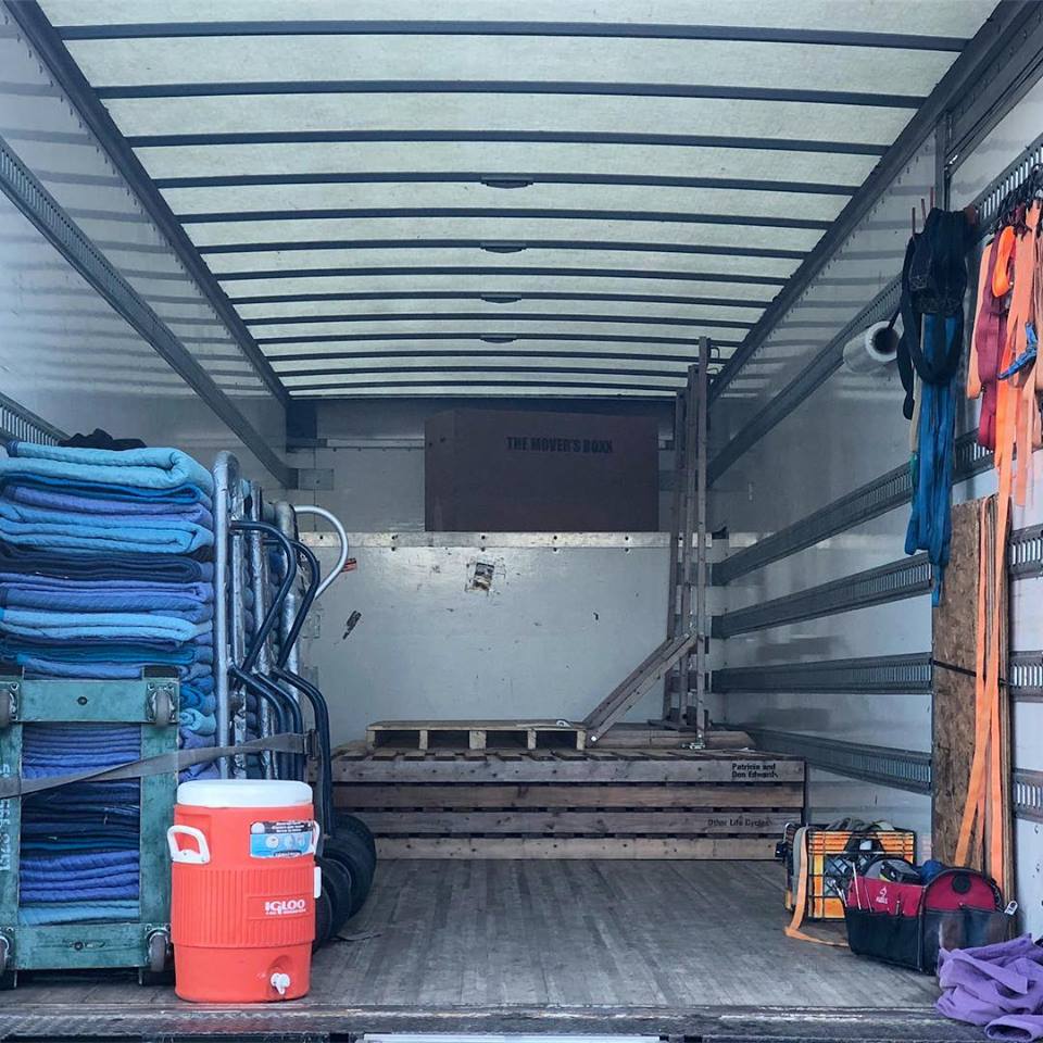 dfw movers truck with supplies