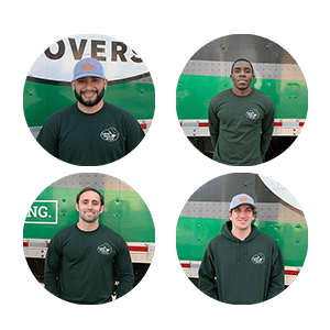 four movers in circle frames