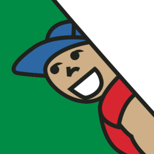 Closeup of "Mike the Mover" from the Little Guys Movers logo.