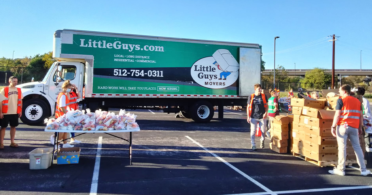 Little Guys Movers truck at Turkeys Tackling Hunger event