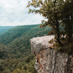 Scenic cliff overlooking the Ozark mountains in Arkansas.