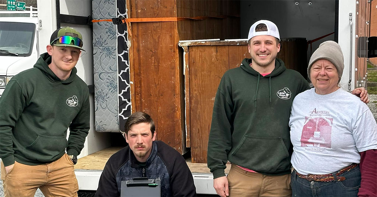 Little Guys Movers in Greensboro move antique items from Architectural Salvage of Greensboro