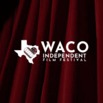 Red velvet curtain with the Waco Independent Film Festival logo overlaid.
