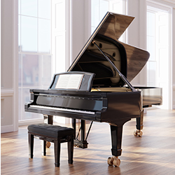 An elegant piano in a bright room