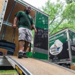 2 side-by-side pictures of sparkling clean moving trucks